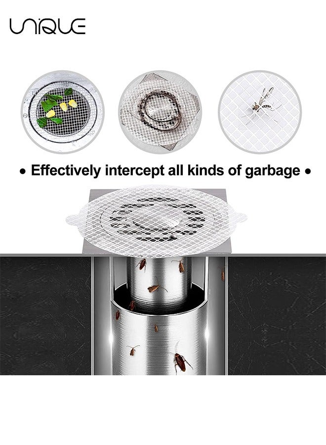 Unique 20 Pcs Disposable Shower Drain Hair Catcher Stickers - Shower Drain Dog Hair Catcher Cover Suit for Showers - Bathroom/Bathtub/Kitchen Mesh Stickers - Mesh Filter Sink Strainer Sticker - Image 3