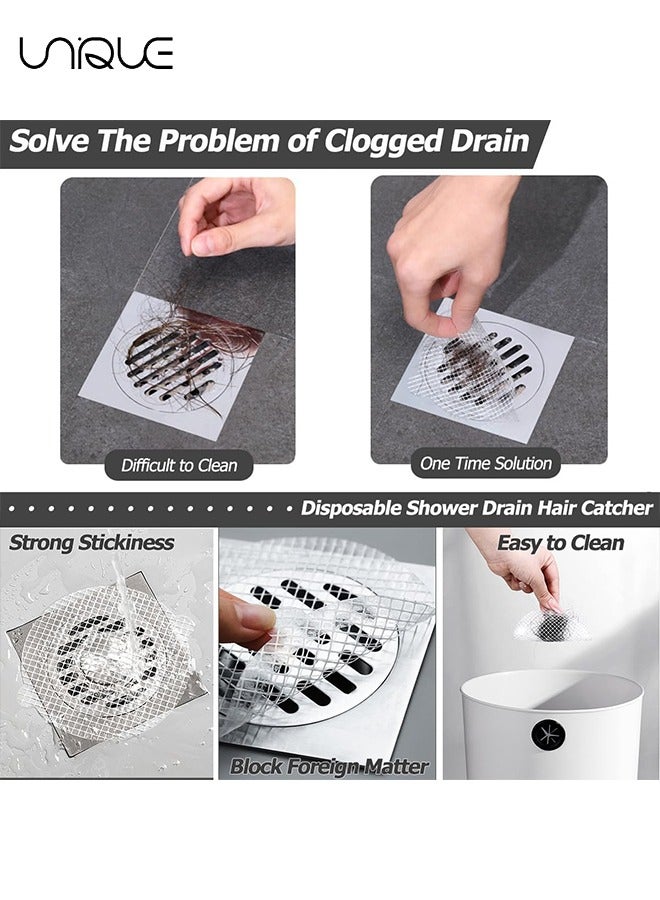 Unique 20 Pcs Disposable Shower Drain Hair Catcher Stickers - Shower Drain Dog Hair Catcher Cover Suit for Showers - Bathroom/Bathtub/Kitchen Mesh Stickers - Mesh Filter Sink Strainer Sticker - Image 4