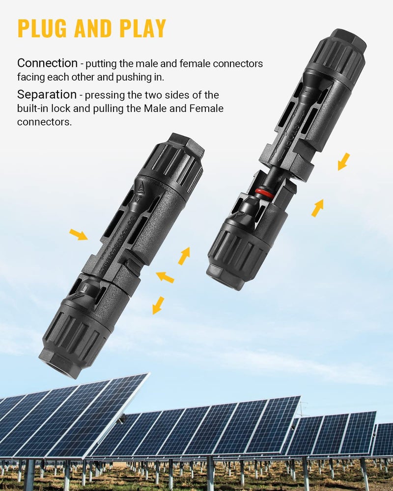 BougeRV 44PCS Solar Connector with Spanners IP67 Waterproof Solar Panel Cable Connectors Male/Female 22Pairs(10AWG) - Image 5