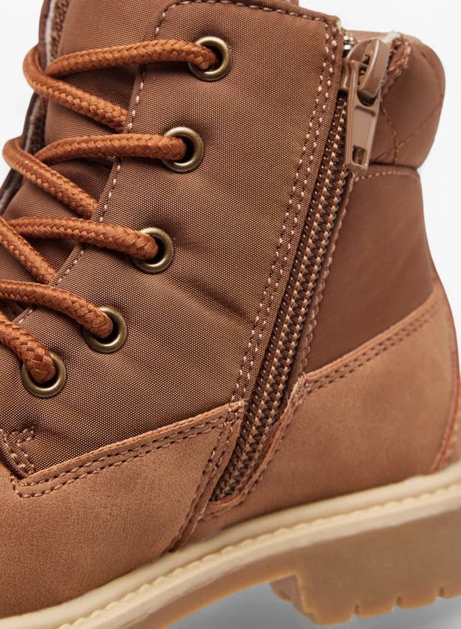 لي كوبر أحذية بوت للأولاد بكعب صلب وإغلاق بسحاب