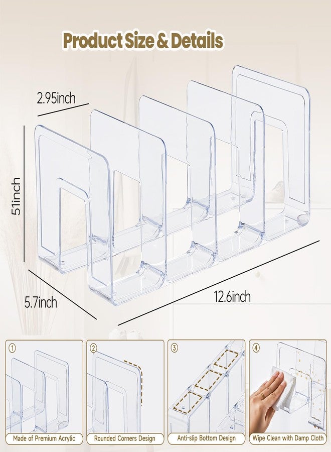 UFORU Clear Acrylic Shoe Rack for Kids, 2 Pack 4 Section Small Shoe Racks for Toddlers Shoe Organizer - Image 4