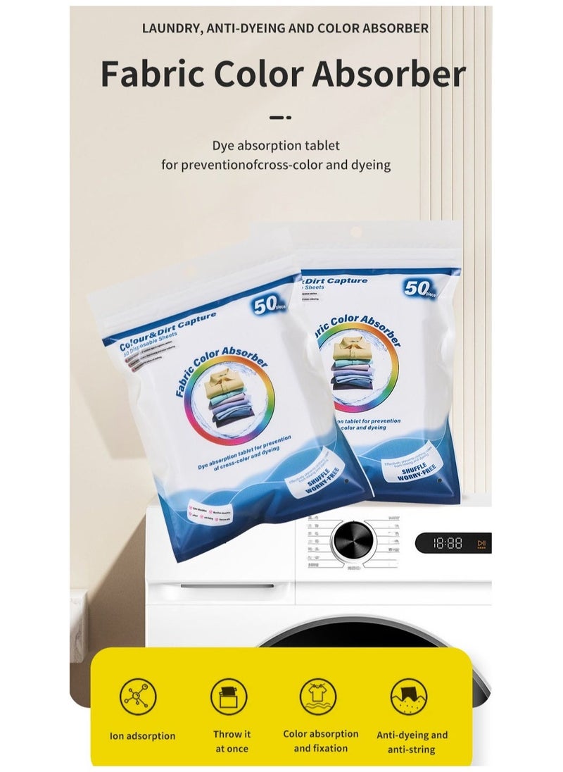Generic 250PCS Mixed Washing Of Clothes To Prevent Staining,Anti-cross Dyeing,Fabric Color Absorb Sheet 50PCS*5  - Image 2