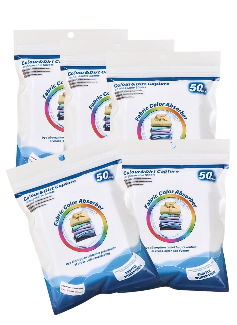 Generic 250PCS Mixed Washing Of Clothes To Prevent Staining,Anti-cross Dyeing,Fabric Color Absorb Sheet 50PCS*5  - Image 1
