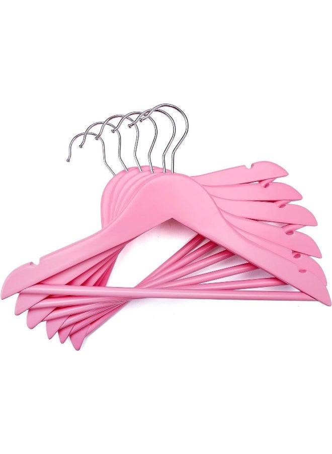 HOUSE DAY 20 Pack Pink Colour Children's Wooden Clothes Hangers, Space Saving, 360° Rotating Hook, Non-Slip, for Coats, Suits, Trousers and Jackets - Image 4