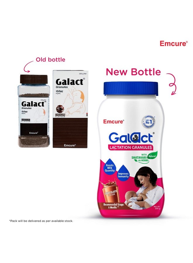 Galact Lactation Supplement with Shatavari, Chocolate Flavor, 400g | 20-Day Pack | 2 Scoops per serving with milk | Galact Granules for Breastfeeding | From Emcure Pharmaceuticals Ltd. - Image 2