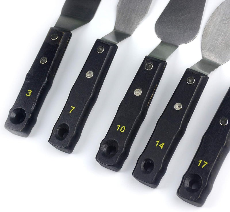 AebDerp Large Painting Knife 5pcs by Acrylic Paint Knife with Stainless Steel Palette Knives for Artist Painting Supply - Image 3