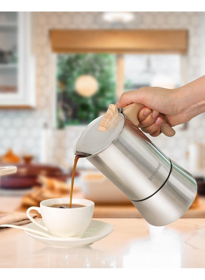 Sivaphe Stovetop Espresso Maker Stainless-Steel, 2 Cups Coffee Maker Induction Moka Pot, 100ml Moka Campaing Coffee Pot, Induction Italian Mocha Pot with Step-by-step Instructions(1 Cup=50ml) - Image 5
