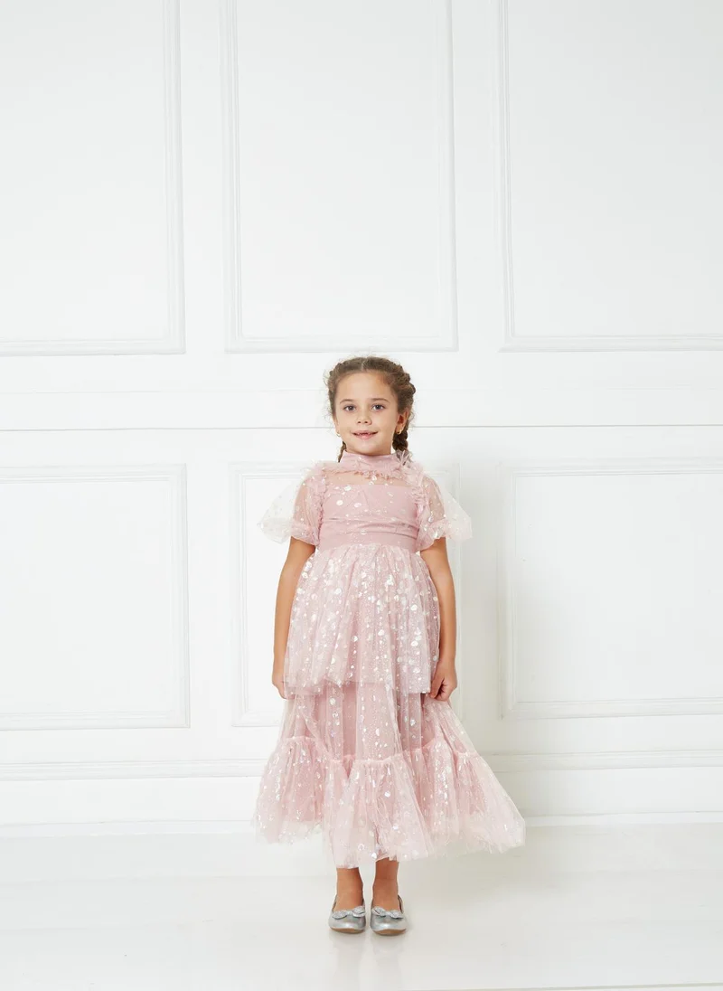 Amri Glitter Tulle Frilled Frock