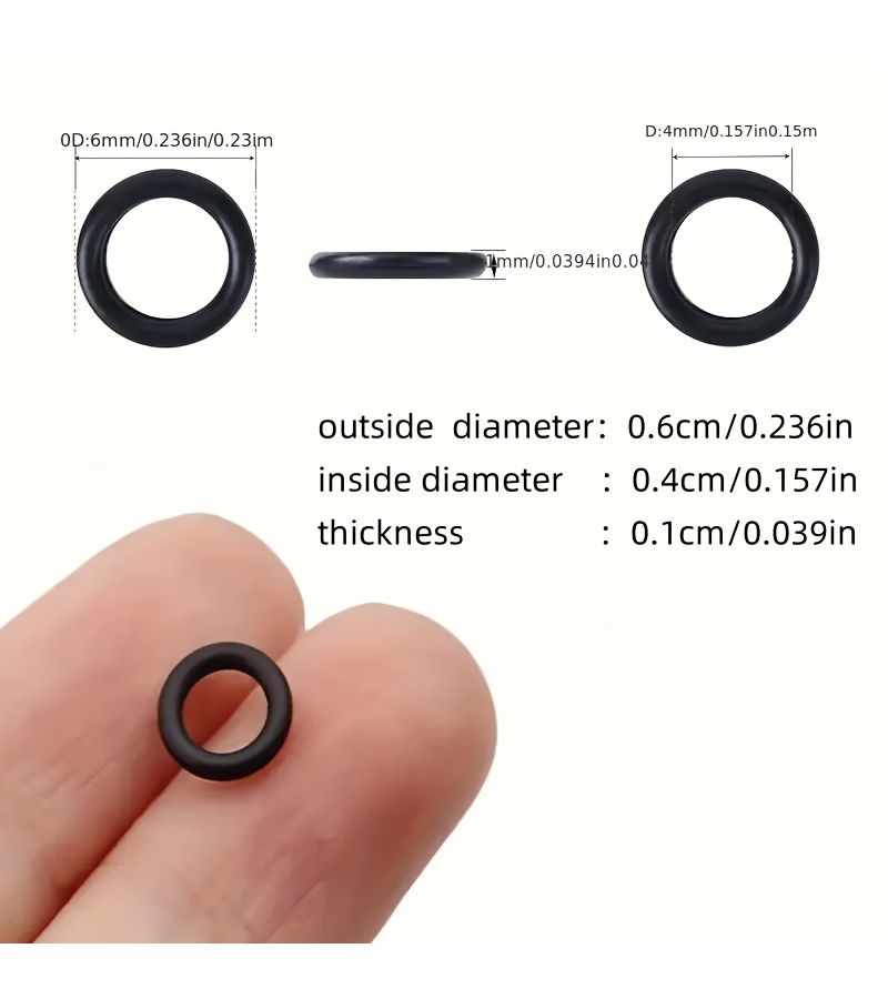 حلقات O-Ring سوداء 60 قطعة غسالات مطاطية متينة للرياضات الخارجية - Image 2