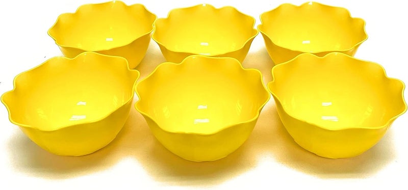 Mintra Office Mintra Home Reusable Bowls and Plates 6pk  Lotus Collection Yellow Bowl 6pk  55inW x 275inH 