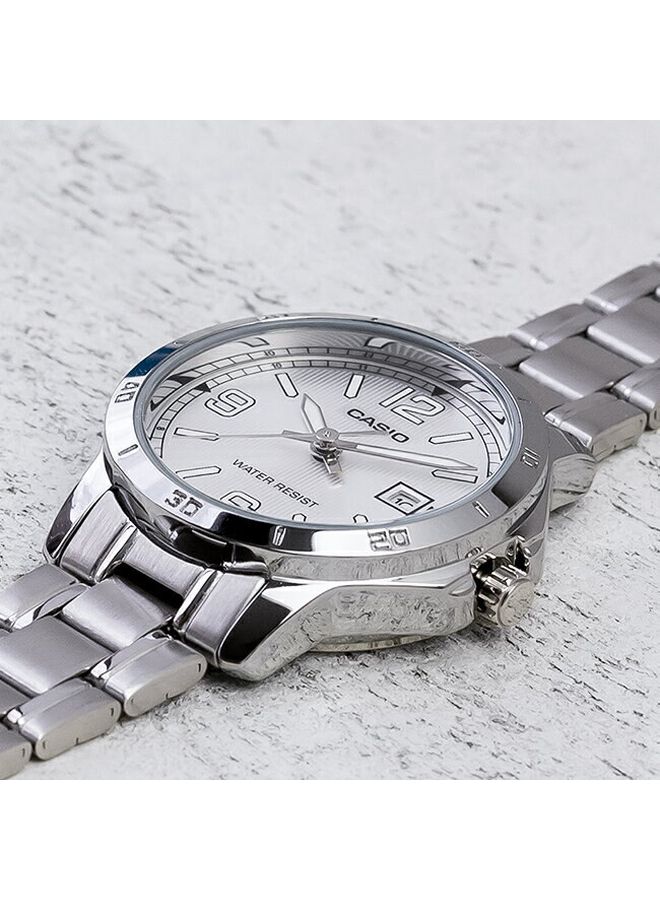 CASIO Men Stainless Steel Round Shape Analog Watch MTP-V004D-7B2UDF - 47 mm - Silver - Image 3