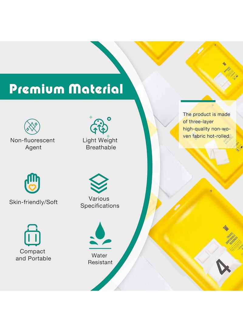 general Set of 4 Travel Disposable Bedding Sheets, Disposable Bedding Sheets, Business Travel Hotel Travel Outdoor Camping Sheets, 1 Duvet Cover, 1 Sheet and 2 Pillowcases, 2 Towels, 2 Bath Towels - Image 2