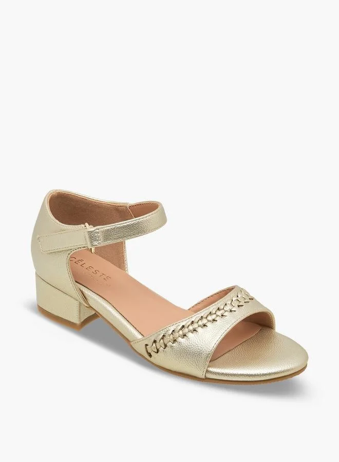 سيليست Girls Braided Block Heel Sandals