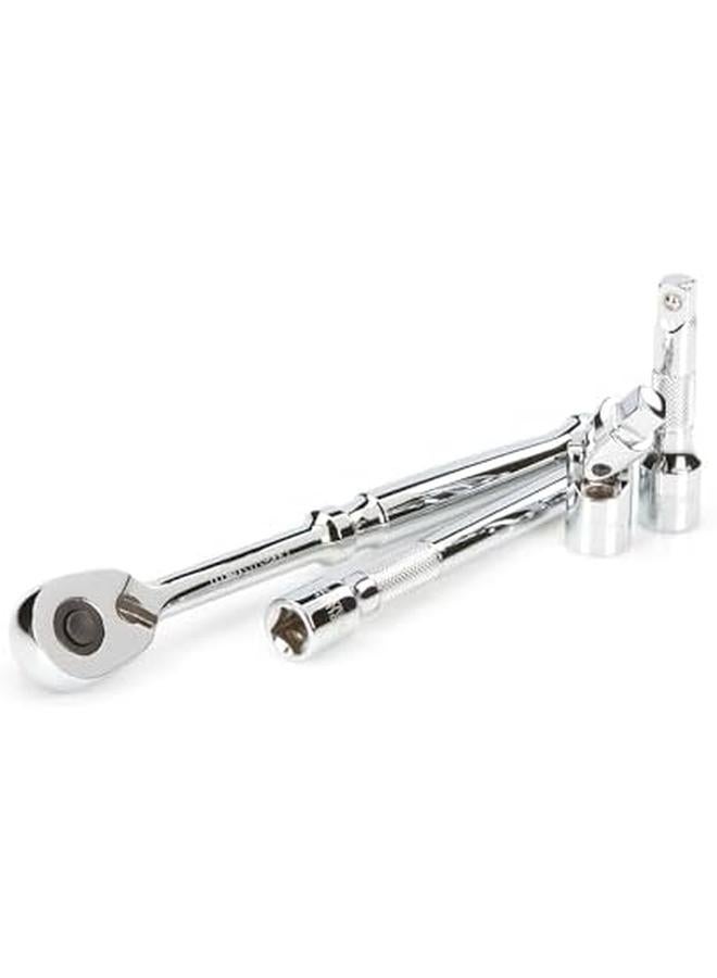 Tekton 3 8 Inch Drive 6 Point Socket And Ratchet Set 46 Piece 5 16 3 4 Inch 8 19 Mm Skt15301 - Image 4