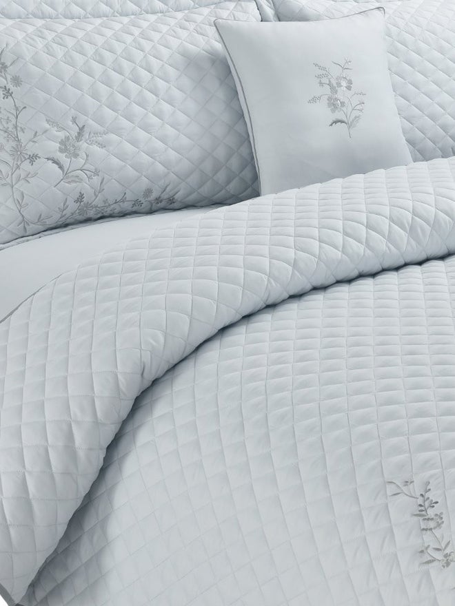 VALENTINI 5-Piece Embroidery Bedspread King Set, Light Grey - Image 3