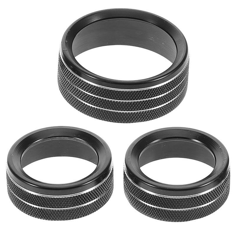 Black Metal Car Air Conditioning Control Knob Covers Compatible With 2015 2020 Full Size SUV Models - Image 2