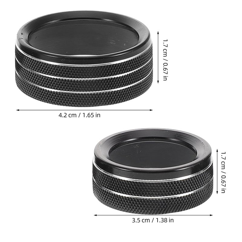 Black Metal Car Air Conditioning Control Knob Covers Compatible With 2015 2020 Full Size SUV Models - Image 3