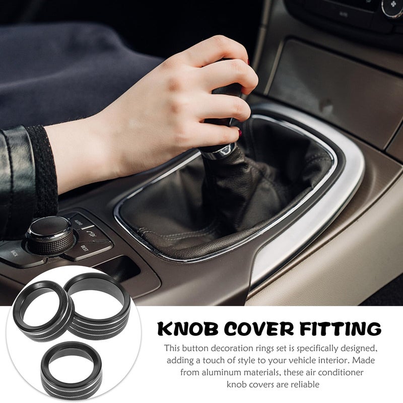 Black Metal Car Air Conditioning Control Knob Covers Compatible With 2015 2020 Full Size SUV Models - Image 4