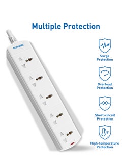 SONASHI 5Way Universal Extension Socket with Indicator Light and Safety Shutter  Extra Long Cord with Over Current Protected  Charge Multiple Devices at one time SES-905  - Image 4