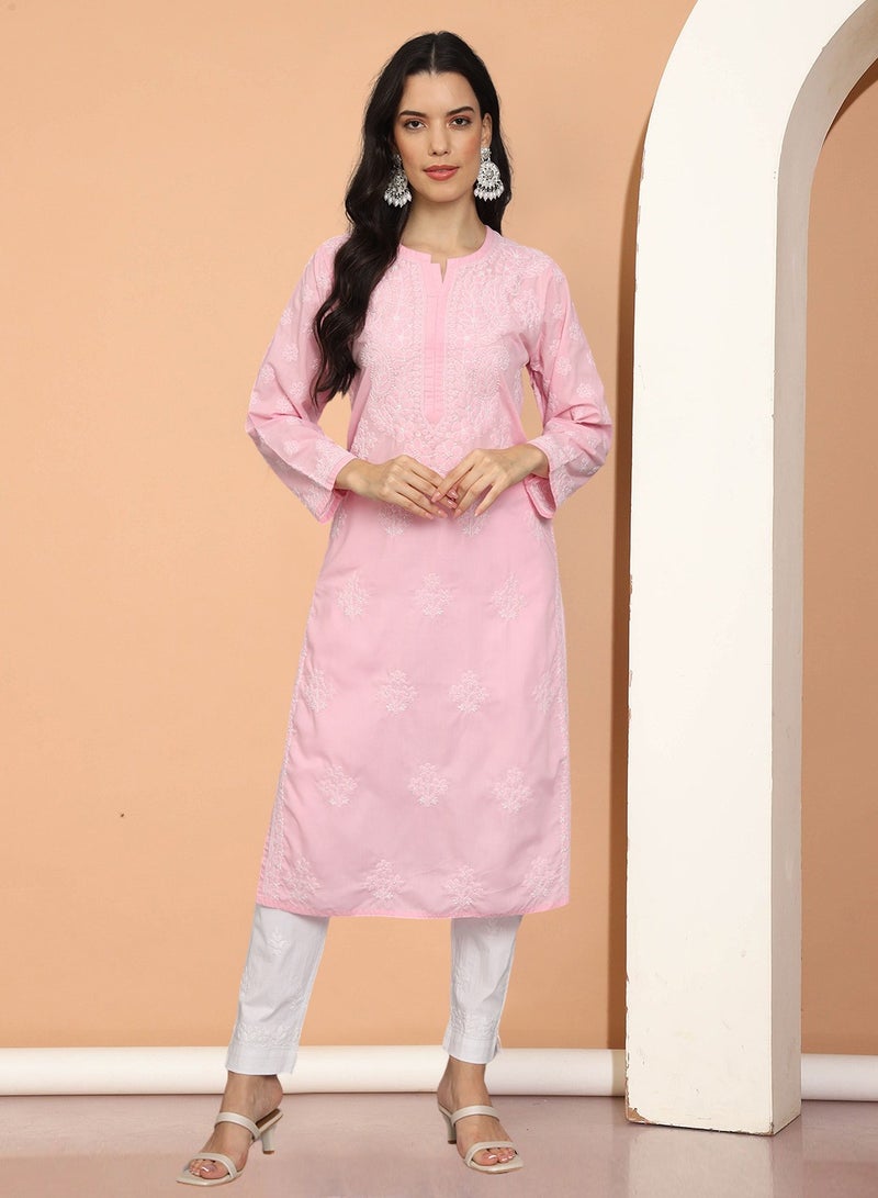 الايا كرتة قطن مطرزة يدوياً بشيكانكاري للنساء - Image 1