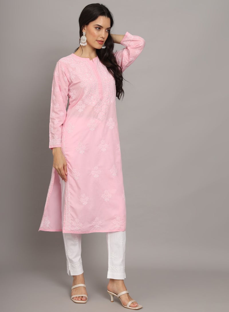 الايا كرتة قطن مطرزة يدوياً بشيكانكاري للنساء - Image 4