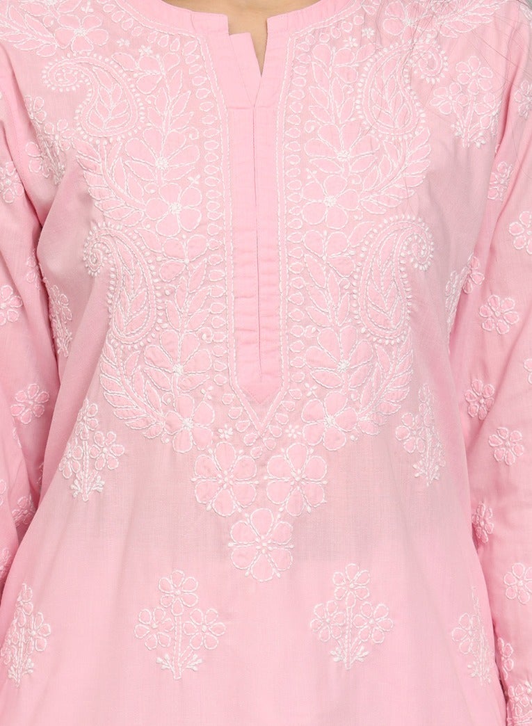 الايا كرتة قطن مطرزة يدوياً بشيكانكاري للنساء - Image 5