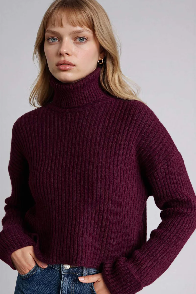 ديفاكتو Oversize Fit Turtleneck Pullover