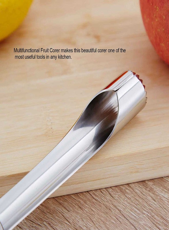 Topyond Premium Apples Corer Tool,Stainless Steel Fruit Core Remover with Sharp Serrature,Easy to Use for Apples Pears Bell Peppers - Image 2