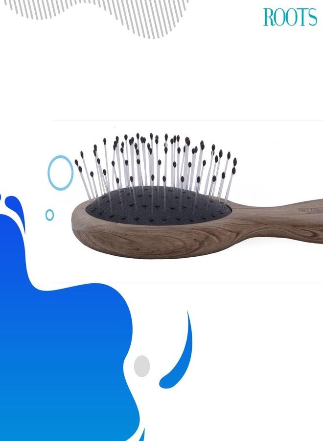 روتس فرشاة شعر خشبية صغيرة من روتس، مصممة لفك تشابك الشعر بسهولة | فك تشابك الشعر الحساس/الرطب/الجاف دون إتلافه | للرجال والنساء | الطول: 5.5 بوصة، رقم الموديل: RZTS-WDB - Image 2