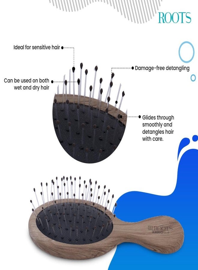 روتس فرشاة شعر خشبية صغيرة من روتس، مصممة لفك تشابك الشعر بسهولة | فك تشابك الشعر الحساس/الرطب/الجاف دون إتلافه | للرجال والنساء | الطول: 5.5 بوصة، رقم الموديل: RZTS-WDB - Image 4