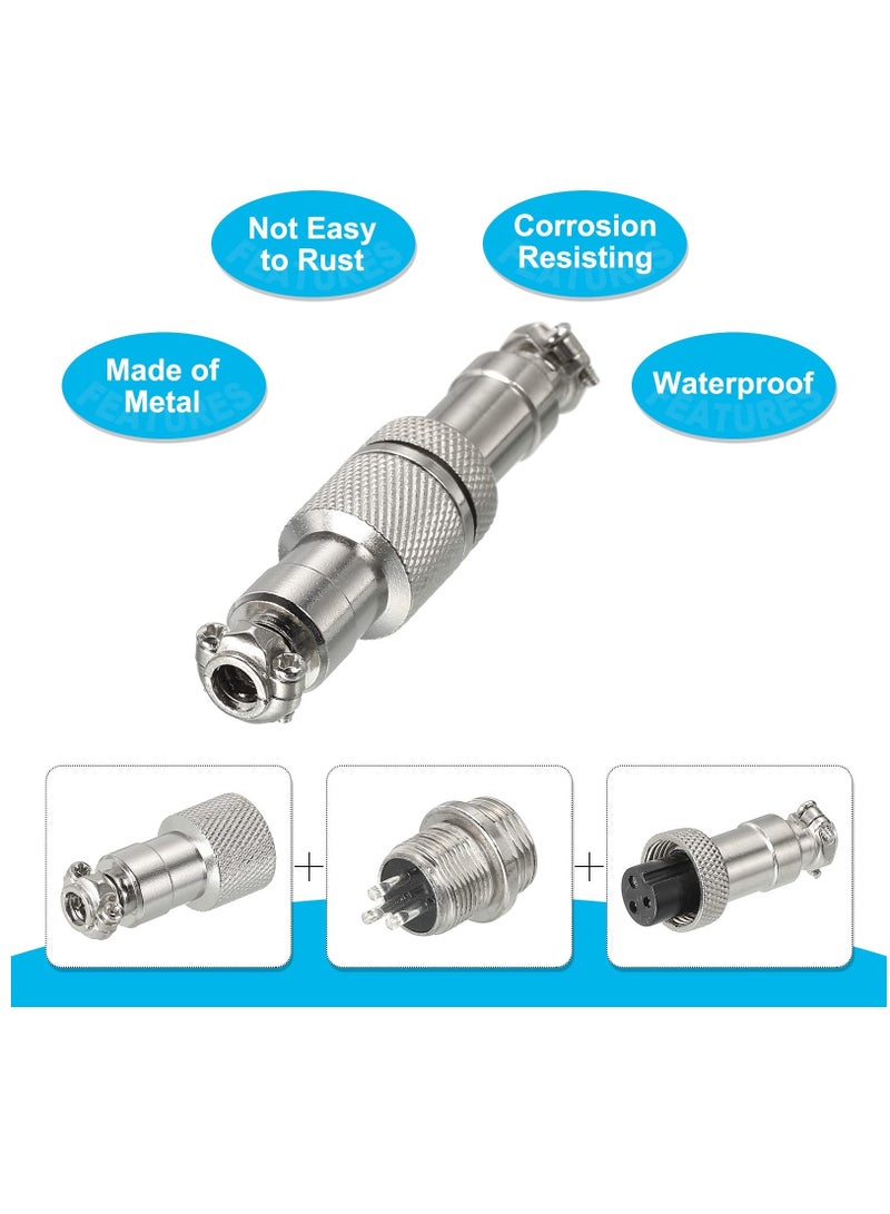 Zikra 5pcs Aviation Connector GX12 3 Pins 12mm Male Female Wire Panel Aviation Connector Plug Socket for Aviation, High-Speed Rail, Ships - Image 5