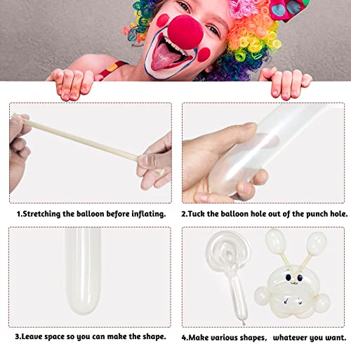 ZBYDNG 260 Balloons Clear, Thickening Long Balloons for Tying Arch, Twisting Latex Animals Magic Modeling Skinny Birthday Balloon for Kid‘s Party Wedding Decoartion Supply 100pcs - Image 5