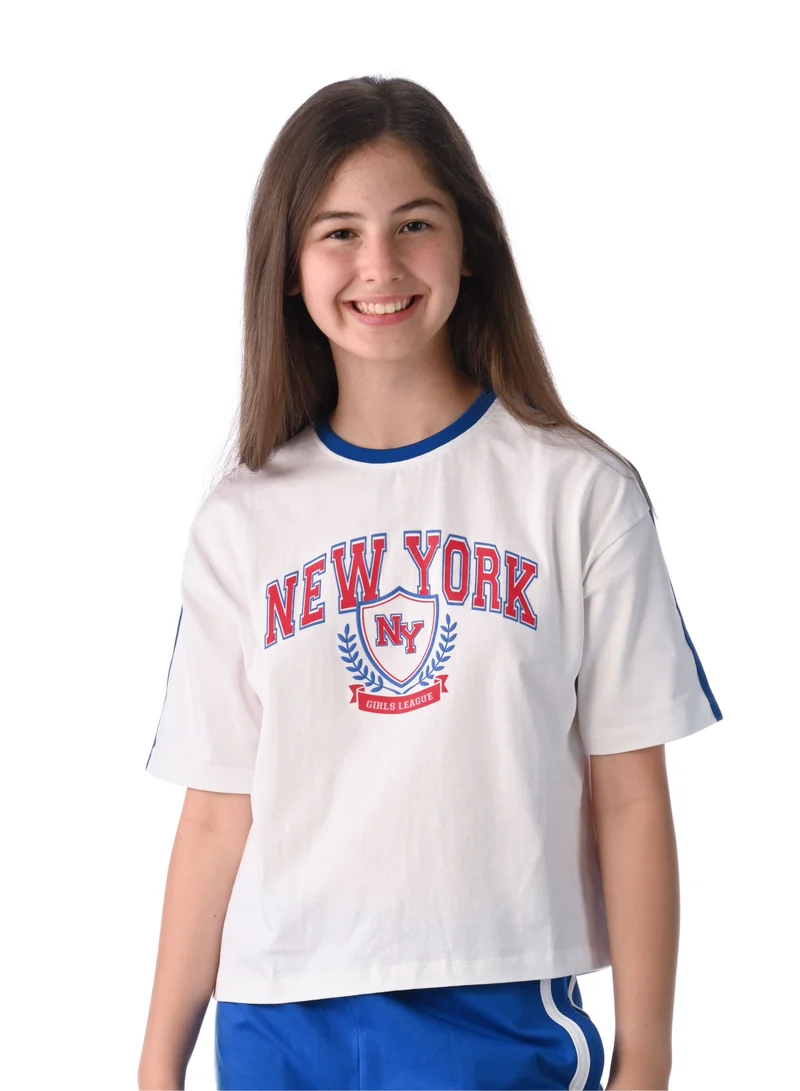 victor and jane victor and jane girls 2 pc set - Embellished top with Matching straight pants with Tape Detail