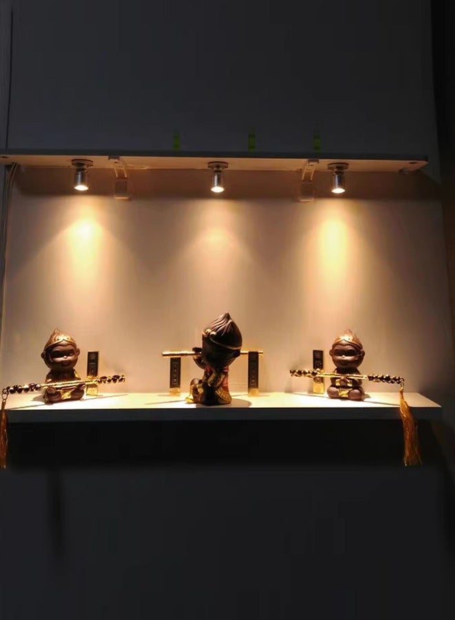 Silver Color LED Counter Spotlight 1W Small Size 4*3cm,AC85-265V,25°Beam Angle,100Lm,360°Adjustable Directional Desk Light,Jewelry Mini Wall Light For Showcase,Display,Cabinet,Cupboard,Studio,Stage,Corner,2Pack - Image 5