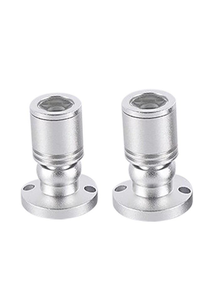 Silver Color LED Counter Spotlight 1W Small Size 4*3cm,AC85-265V,25°Beam Angle,100Lm,360°Adjustable Directional Desk Light,Jewelry Mini Wall Light For Showcase,Display,Cabinet,Cupboard,Studio,Stage,Corner,2Pack - Image 1