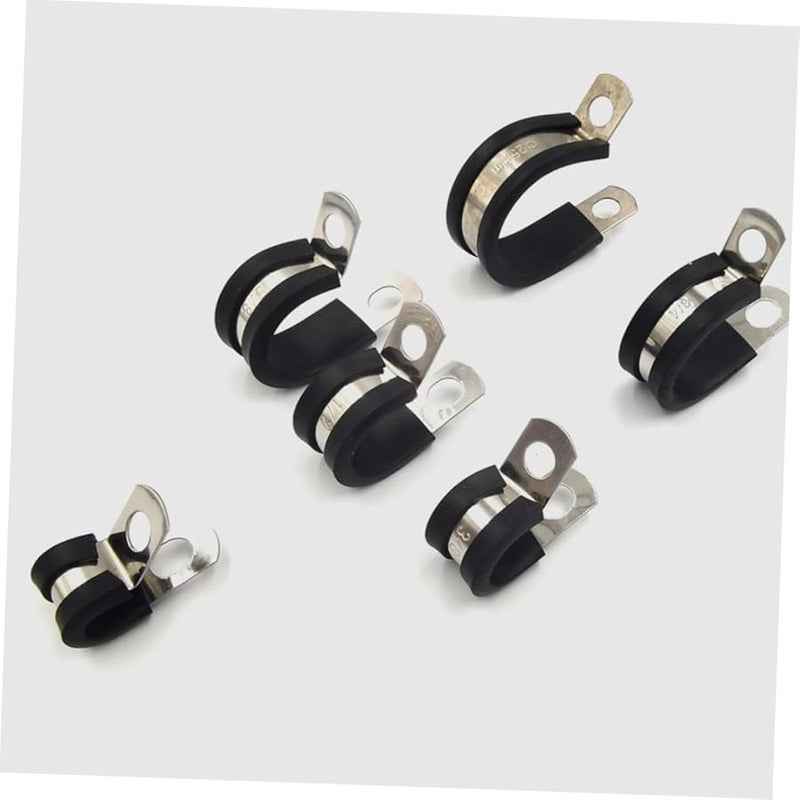 COHEALI 50Pcs Stainless Steel Rubber Cushion Clamp Tube Holders for Automotive Home Hoses Cables - Image 5