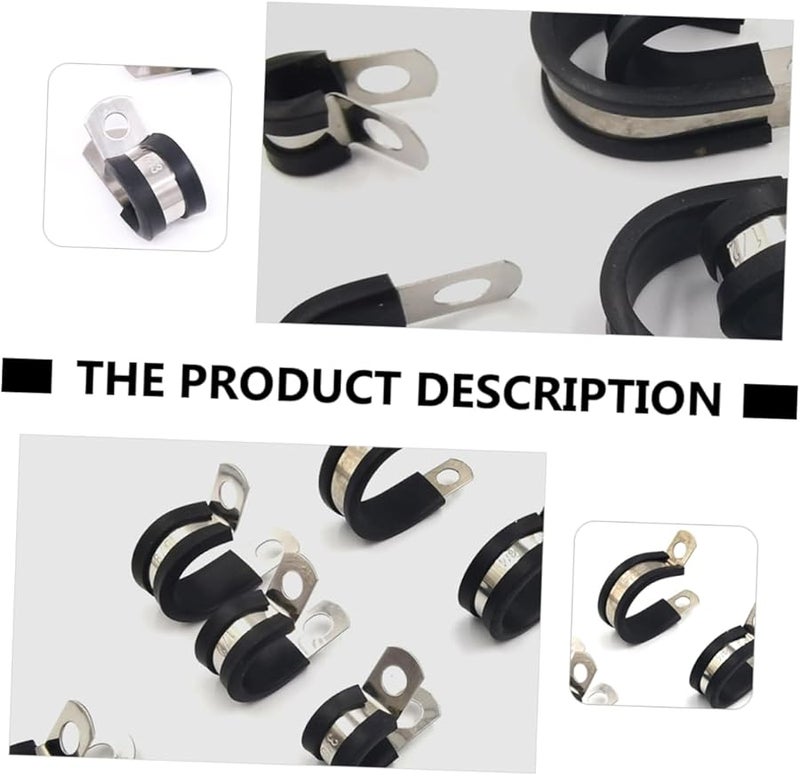 COHEALI 50Pcs Stainless Steel Rubber Cushion Clamp Tube Holders for Automotive Home Hoses Cables - Image 3