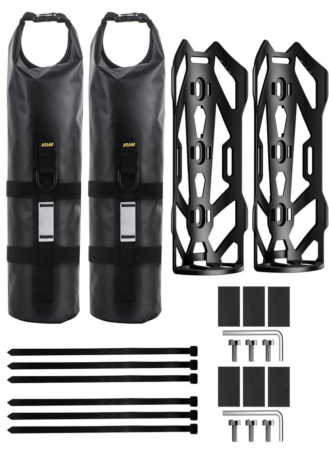 WEEROCK 5L Bike Bag Front Fork Bag 2 Pack Waterproof Bicycle Bag Large Capacity Quick Release Bike Pannier for Mountain Bike MTB, Cruiser Bike, Traveling Bike - Image 1