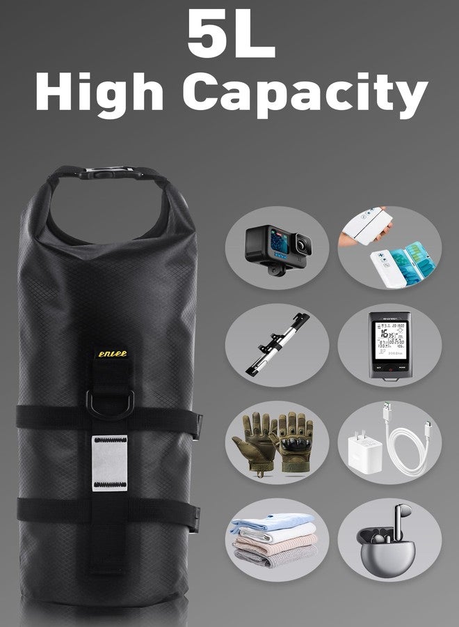 WEEROCK 5L Bike Bag Front Fork Bag 2 Pack Waterproof Bicycle Bag Large Capacity Quick Release Bike Pannier for Mountain Bike MTB, Cruiser Bike, Traveling Bike - Image 4