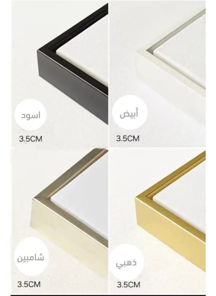 طقم لوحات جدارية نباتية مودرن بتصميم أغصان تجريدية باللون الأسود - قطعتان - Image 2