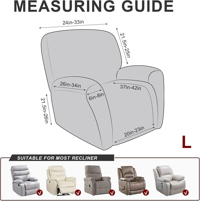 ANARACHON Leather Look Recliner Chair Covers, 4 Pieces Lazy Boy Recliner Covers Non Slip, Soft Cover for Reclining Chair, Washable Furniture Protector for Pets (1 Seater, 024 Chocolate) - Image 3