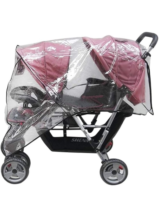 GREUS Universal Stroller Raincovers for Twins Baby Stroller Pushchair Waterproof Buggy Pram Raincoat Wind Dust Rain Covers - Image 1