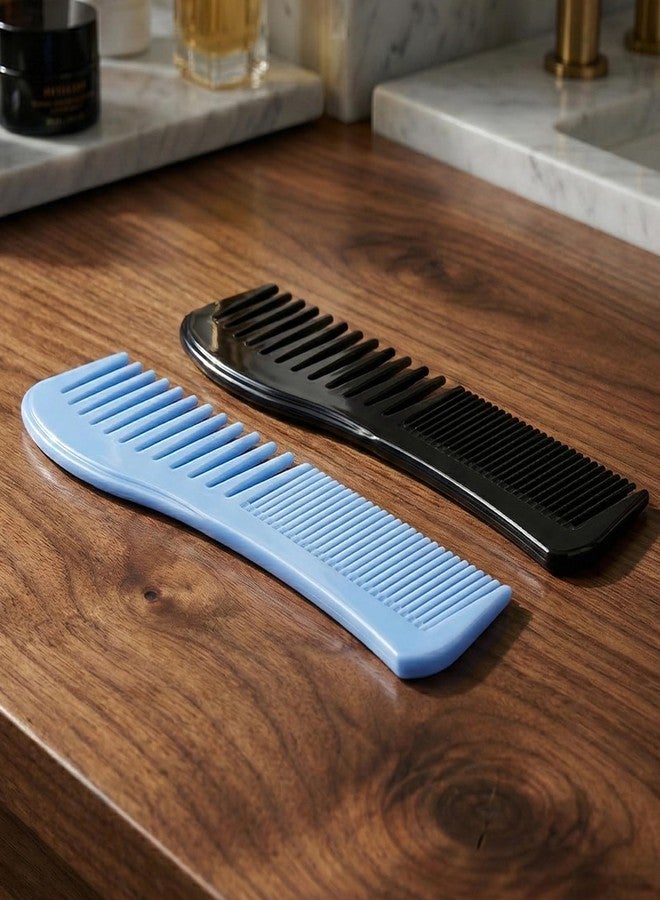 Skrfren 2-in-1 Plastic Comb, 2 Pack 2-Sided Plastic Hairstyle Comb with Wide and Fine Teeth All-Purpose Hair Combs, Double-Sided Barber Combs for Thin Thick Curly Straight Hair Men Women Combing Hairstyling - Image 4