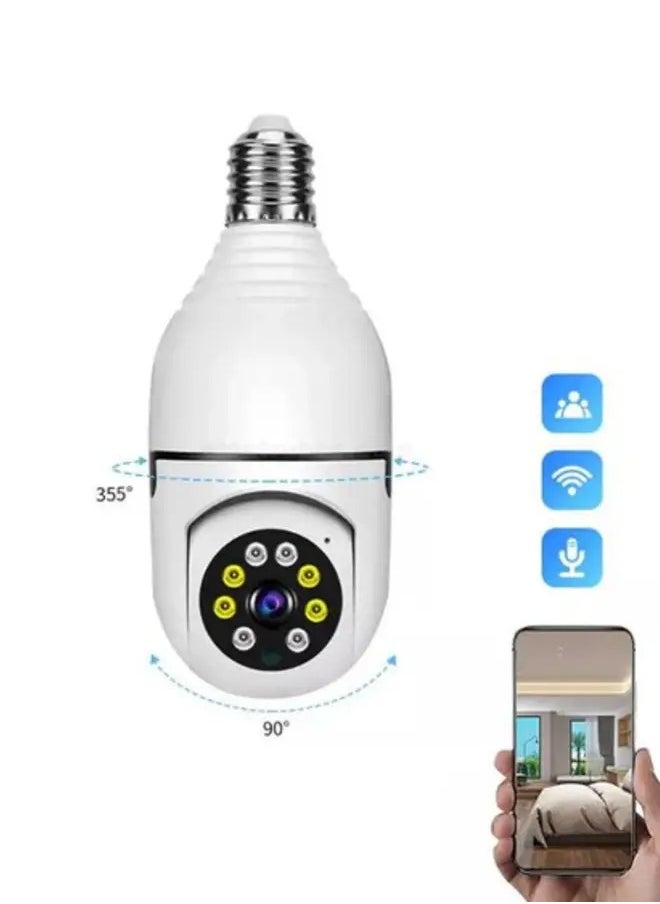 Generic - 1080P 360°Rotate Auto Tracking Panoramic Camera Light Bulb Night VisionWireless for WiFi PTZ IP Cam Remote Viewing Security - Image 1
