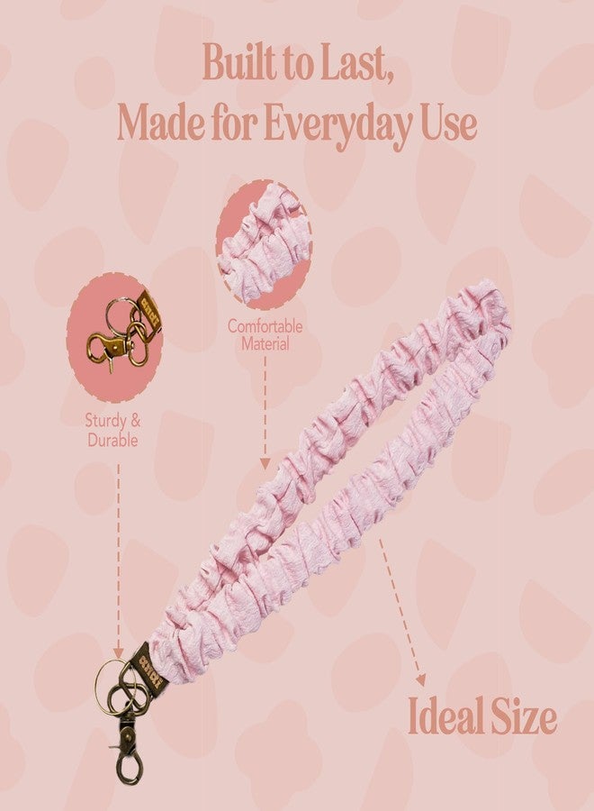 ANDI Neck Lanyard For Women - Scrunchie Cute Lanyard for Keys, Id Card Holder, Wallet - Aesthetic Long Lanyard (Dainty Pink Textured) - Image 5