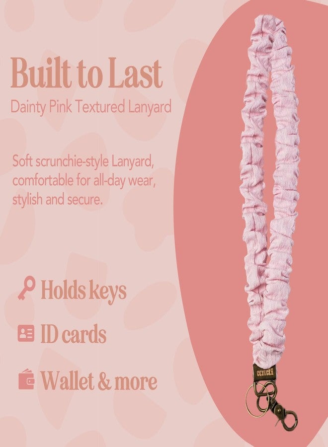 ANDI Neck Lanyard For Women - Scrunchie Cute Lanyard for Keys, Id Card Holder, Wallet - Aesthetic Long Lanyard (Dainty Pink Textured) - Image 3
