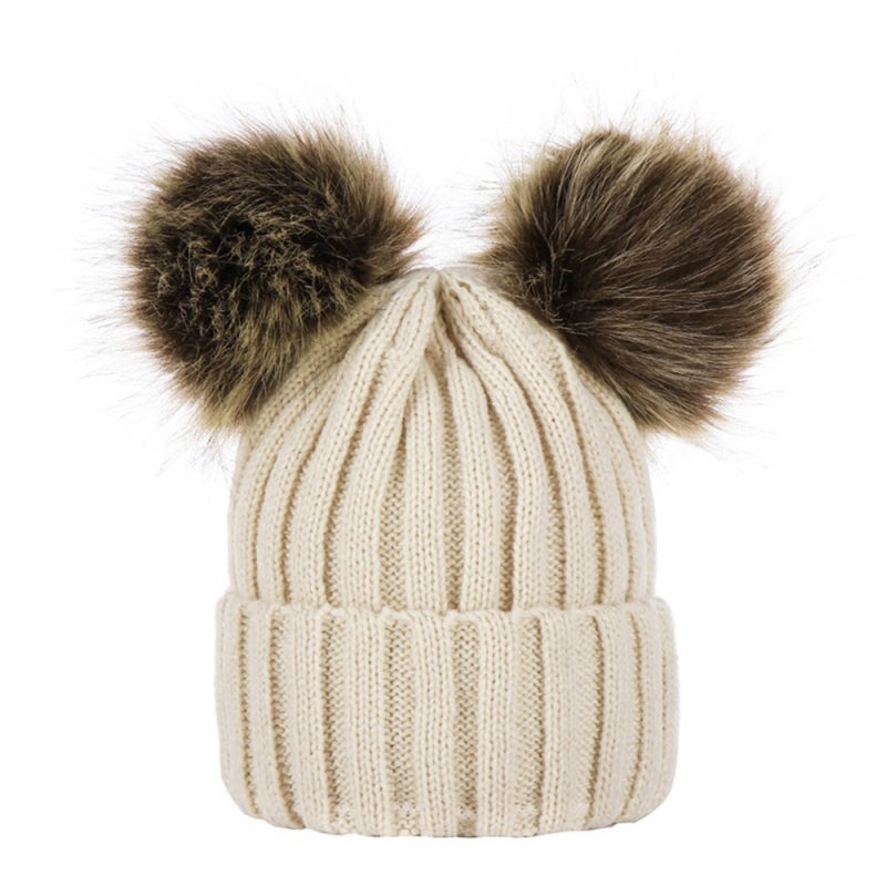 Warm Beanie Size 2 Super Soft Warm Crocheted Knitted Beanie - Premium Acrylic Cozy Hat for Winter Outdoor Daily Wear Baby Kids - Image 1