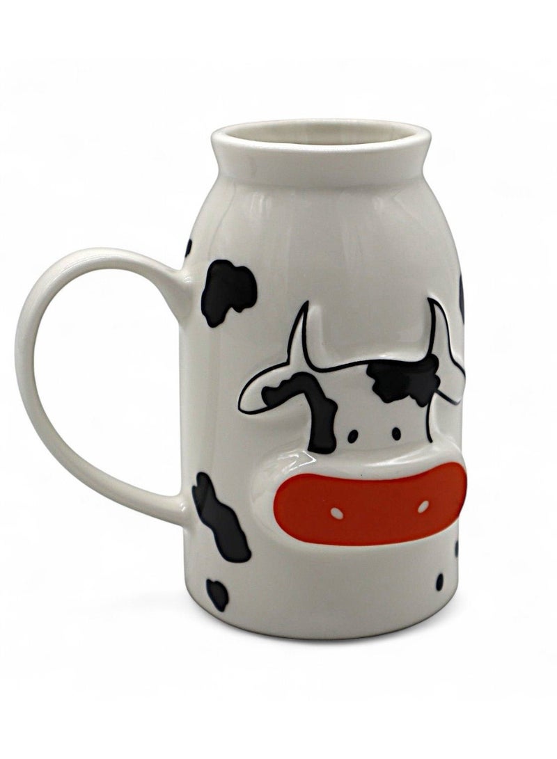 أي كي دي سي وعاء حليب سيراميكي من AKDC بتصميم بقرة - 200 مل، بتصميم مرح وغريب - Image 1
