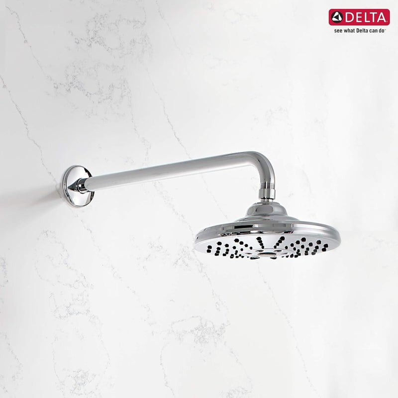 DELTA FAUCET 16 Brass Round Premium Shower Arm with wall Flange Polished Chrome RP49139 Bathroom Overhead Shower Arm - Image 3