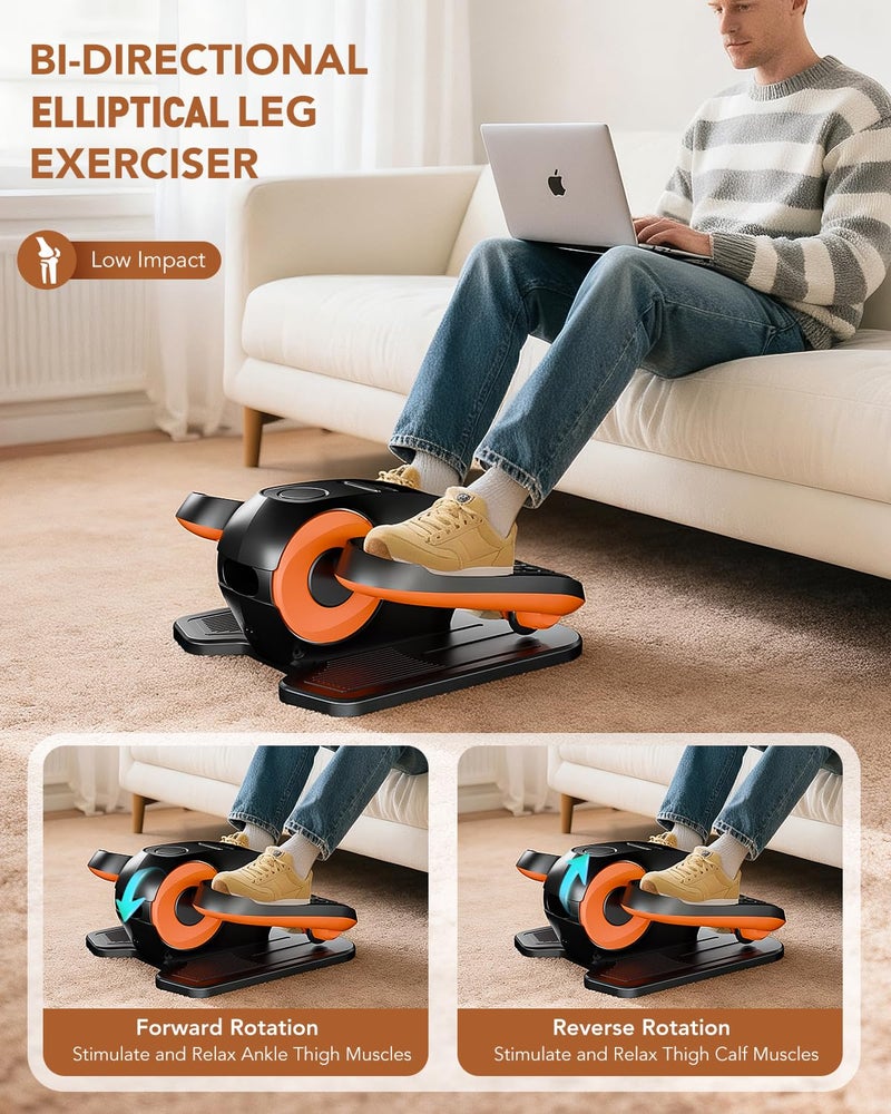 DamKee Under Desk Oval Exercise Machine Electric Oval Leg Exerciser Seen on TV 12 Speed Foot Exerciser for Seniors Portable Mini Seat Pedal Exerciser for Home Office Vertical - Image 5